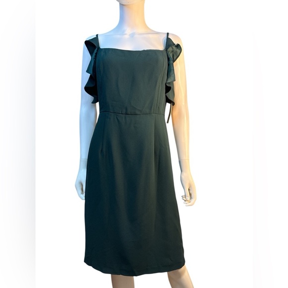 Nanette Lepore Ruffle Mini Party Cocktail Dress Evergreen MSRP $129 Sz 6 NWT - Picture 1 of 7